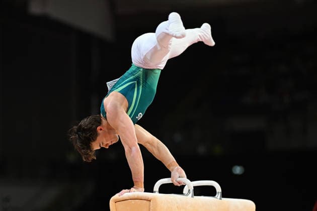 COM26 ARTISTIC GYMNASTICS, Jesse Moore of Australia competes in the Artistic Gymnastics Men™s Pommel Horse Final during the Glasgow 2026 Commonwealth Games at the Glasgow International Arena in Glasgow, Scotland, Monday, July 27, 2026. ( NO ARCHIVING, EDITORIAL USE ONLY Glasgow Scotland United Kingdom  Copyright: xLUKASxCOCHx 20260728196942545908
