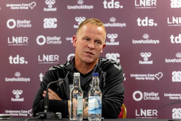 Heart of Midlothian manager Wouter Vrancken Speak to the press ahead of the clash with Sturm Graz Heart of Midlothian press conference, PK, Pressekonferenz ahead of their UEFA Champions League Qualifier, Football, Tynecastle Park, Edinburgh, Scotland, UK - 27 Jul 2026Edinburgh Oriam Scotland United Kingdom  Copyright: xAlanxRennie Shutterstockx 17015679a