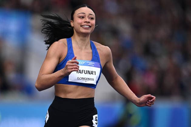COM26 ATHLETICS, Symone Tafuna i of Samoa competes in the Women s 100m Heats during the the Glasgow 2026 Commonwealth Games at Scotstoun Stadium in Glasgow, Scotland, Monday, July 27, 2026. ( NO ARCHIVING, EDITORIAL USE ONLY Glasgow United Kingdom  Copyright: xJOELxCARRETTx 20260728122622881851