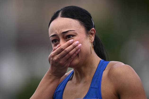 COM26 ATHLETICS, Symone Tafuna i of Samoa competes in the Women s 100m Heats during the the Glasgow 2026 Commonwealth Games at Scotstoun Stadium in Glasgow, Scotland, Monday, July 27, 2026. ( NO ARCHIVING, EDITORIAL USE ONLY Glasgow United Kingdom  Copyright: xJOELxCARRETTx 20260728167693269804