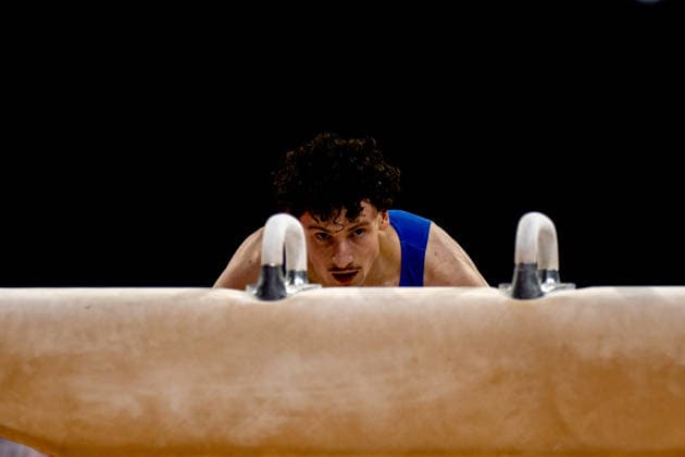 GLASGOW, SCOTLAND - JULY 27: Reuben WARD of Scotland competes and comes second in the Men’s Pommel Horse Final at The Arena, Glasgow on July 27, 2026 in Glasgow, Scotland. (Photo by Claire Jeffrey Sports Press Photo)  Copyright: xClairexJeffreyx xSPPx Sportspressphoto_SPR197873