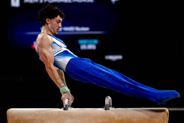 GLASGOW, SCOTLAND - JULY 27: Reuben WARD of Scotland competes and comes second in the Men’s Pommel Horse Final at The Arena, Glasgow on July 27, 2026 in Glasgow, Scotland. (Photo by Claire Jeffrey Sports Press Photo)  Copyright: xClairexJeffreyx xSPPx Sportspressphoto_SPR197874