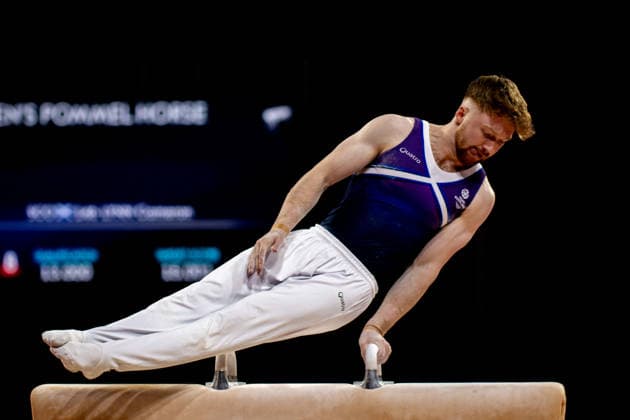 GLASGOW, SCOTLAND - JULY 27: Cameron LYNN competes and comes third in the Men’s Pommel Horse Final at The Arena, Glasgow on July 27, 2026 in Glasgow, Scotland. (Photo by Claire Jeffrey Sports Press Photo)  Copyright: xClairexJeffreyx xSPPx Sportspressphoto_SPR197877