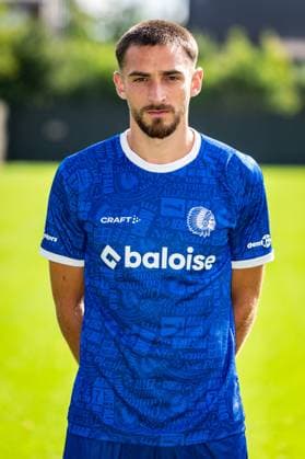 Gent s Matties Volckaert poses for a portrait picture at the 2026-2027 season photoshoot of Belgian Jupiler Pro League team KAA Gent, Monday 27 July 2026 in Gent. KURTxDESPLENTER  x182164705x