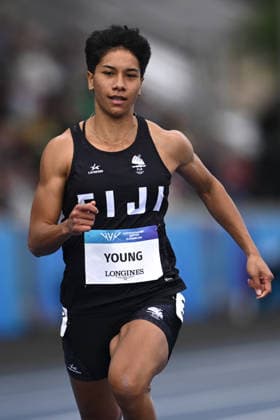 COM26 ATHLETICS, Heleina Young of Fiji competes in the Women s 100m Heats during the the Glasgow 2026 Commonwealth Games at Scotstoun Stadium in Glasgow, Scotland, Monday, July 27, 2026. ( NO ARCHIVING, EDITORIAL USE ONLY Glasgow United Kingdom  Copyright: xJOELxCARRETTx 20260728194567847093