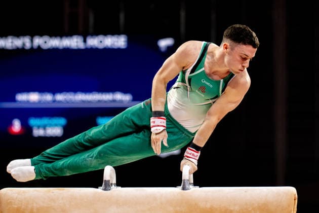 GLASGOW, SCOTLAND - JULY 27: Rhys McCLENAGHAN of Northern Ireland competes in the Men’s Pommel Horse Final at The Arena, Glasgow on July 27, 2026 in Glasgow, Scotland. (Photo by Claire Jeffrey Sports Press Photo)  Copyright: xClairexJeffreyx xSPPx Sportspressphoto_SPR197899