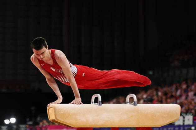 July 27, 2026, Glasgow, Scotland, Great Britain: JORDAN CARROLL of Canada competes in the Artistic Gymnastics Men s Pommel Horse Final of the Commonwealth Games Glasgow 2026 at the Tollcross International Swimming Centre in Glasgow, Scotland Glasgow Great Britain - ZUMAc179 20260727_zep_c179_061 Copyright: xMickaelxChavetx