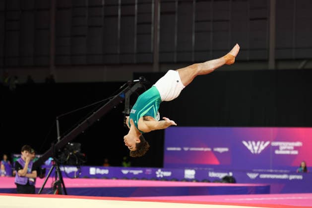 July 27, 2026, Glasgow, Scotland, Great Britain: JAMES HARDY of Australia in the Artistic Gymnastics Men s Floor Exercise Final of the Commonwealth Games Glasgow 2026 at the Tollcross International Swimming Centre in Glasgow, Scotland Glasgow Great Britain - ZUMAc179 20260727_zep_c179_118 Copyright: xMickaelxChavetx