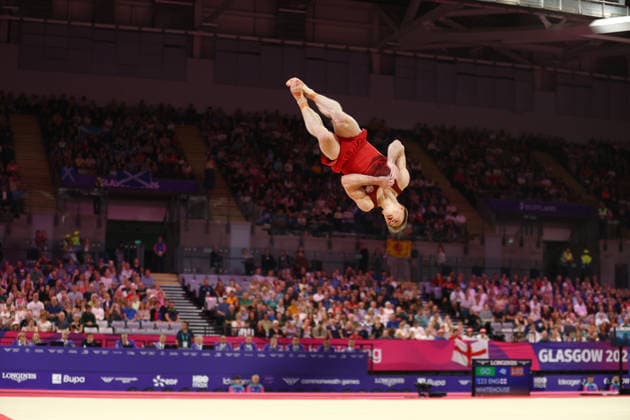 July 27, 2026, Glasgow, Scotland, Great Britain: LUKE WHITEHOUSE of England competes in the Artistic Gymnastics Men s Floor Exercise Final of the Commonwealth Games Glasgow 2026 at the Tollcross International Swimming Centre in Glasgow, Scotland. Glasgow Great Britain - ZUMAc179 20260727_zep_c179_132 Copyright: xMickaelxChavetx