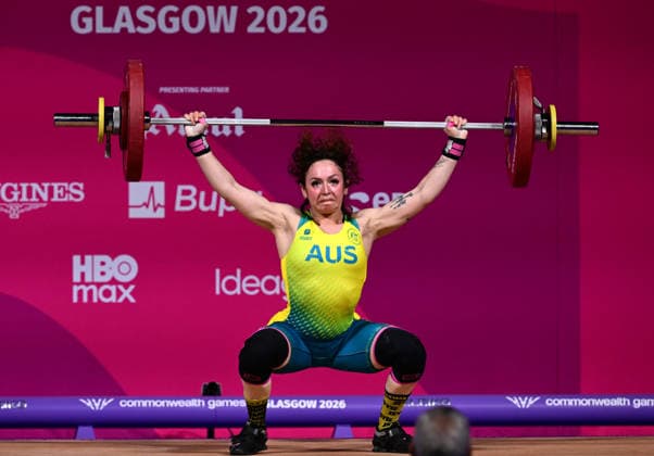 COM26 WEIGHTLIFTING, Ashley Kolomoisky of Australia competes during the Women™s 58kg Weightlifting Final at the at the SEC Armadillo during the Glasgow 2026 Commonwealth Games in Glasgow, Scotland, Monday, July 27, 2026. ( NO ARCHIVING, EDITORIAL USE ONLY Glasgow Scotland United Kingdom  Copyright: xDEANxLEWINSx 20260728123932893932