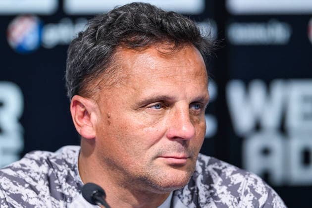 press conference, PK, Pressekonferenz of GNK Dinamo Head coach of Dinamo Mario Kovacevic speaks during a press conference ahead of the UEFA Champions League second qualifying round, second leg match between GNK Dinamo Zagreb and FC Thun in Zagreb, Croatia, on July 27, 2026.  IgorxSoban PIXSELL