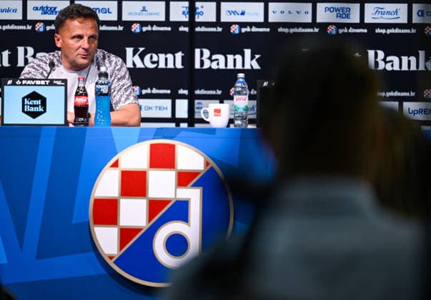 press conference, PK, Pressekonferenz of GNK Dinamo Head coach of Dinamo Mario Kovacevic speaks during a press conference ahead of the UEFA Champions League second qualifying round, second leg match between GNK Dinamo Zagreb and FC Thun in Zagreb, Croatia, on July 27, 2026.  IgorxSoban PIXSELL