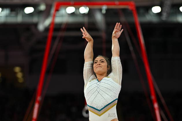 COM26 ARTISTIC GYMNASTICS, Georgia Godwin of Australia competes in the Artistic Gymnastics Women™s Vault Final during the Glasgow 2026 Commonwealth Games at the Glasgow International Arena in Glasgow, Scotland, Monday, July 27, 2026. ( NO ARCHIVING, EDITORIAL USE ONLY Glasgow Scotland United Kingdom  Copyright: xLUKASxCOCHx 20260728165389018217