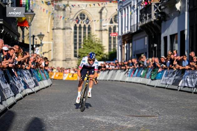 Na-Tourcriterium Aalst - 27 07 2026 AALST, BELGIUM - JULY 27 : Evenepoel Remco (BEL) of Red Bull BORA Hansgrohe in action during the 89th edition of the post Tour de France criterium of Aalst cycling race on July 27, 2026 in Aalst, Belgium, 27 07 2026 Aalst Belgium  Copyright: xTomasxSiskx