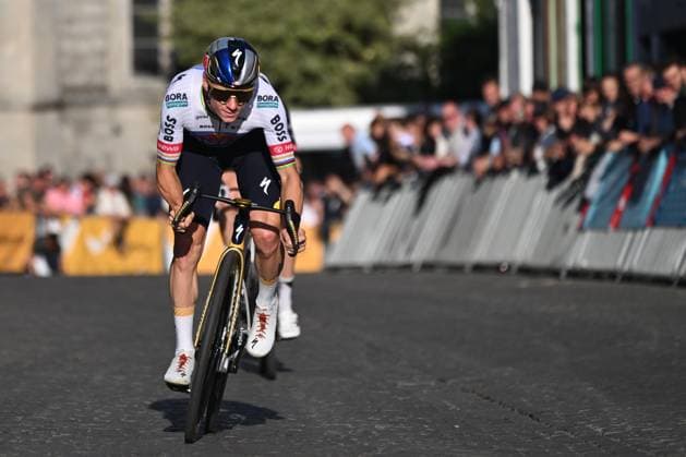 Belgian Remco Evenepoel of Red Bull-BORA-hansgrohe pictured in action during the Natourcriterium Aalst cycling event, Monday 27 July 2026, in Aalst. The traditional criteriums are local showcases for which mainly cyclists who rode the Tour de France are invited. ELIASxROM  x182180624x