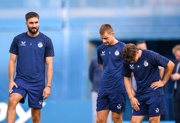 Training of GNK Dinamo Dion Drena Beljo and Gabriel Vidovic of Dinamo during a training session ahead of the UEFA Champions League second qualifying round second leg match against Thun in Zagreb, Croatia, on July 27, 2026.  IgorxSoban PIXSELL