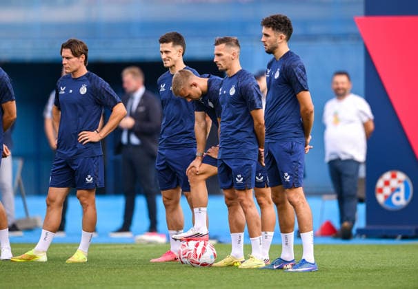 Training of GNK Dinamo Robert Mudrazija, Mateo Lisica, Luka Stojkovic, Mislav Orsic and Fran Topic of Dinamo during a training session ahead of the UEFA Champions League second qualifying round second leg match against Thun in Zagreb, Croatia, on July 27, 2026.  IgorxSoban PIXSELL