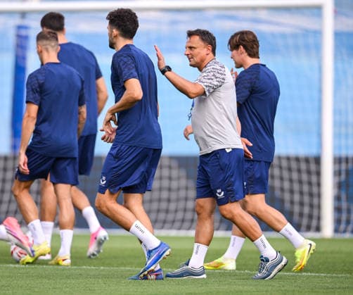 Training of GNK Dinamo Head coach of Dinamo Mario Kovacevic during a training session ahead of the UEFA Champions League second qualifying round second leg match against Thun in Zagreb, Croatia, on July 27, 2026.  IgorxSoban PIXSELL