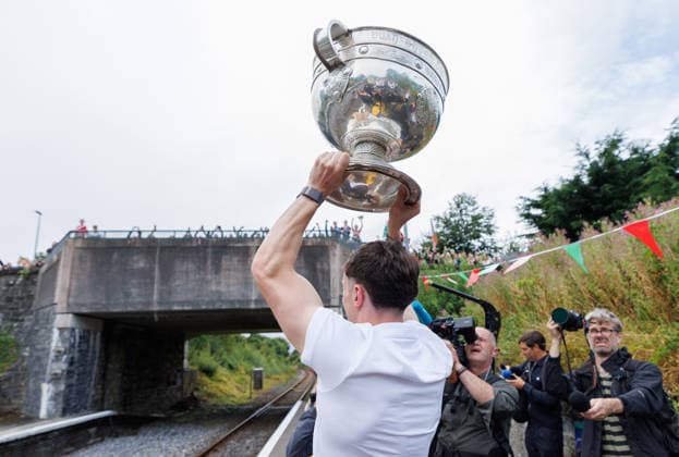2026 GAA All-Ireland Senior Football Champions Mayo Homecoming, Castlebar, Mayo 27 7 2026 Mayo™s Jack Coyne celebrates with the Sam Maguire Cup Jack Coyne celebrates with the Sam Maguire Cup 27 7 2026  Copyright: xx JR312925