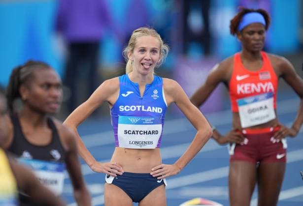 Mena Scatchard of Scotland before running in Heat 2 of the Women s 800m. Glasgow 2026 Commonwealth Games, Day Five, Glasgow, Scotland, UK - 27 Jul 2026Glasgow Scotland United Kingdom  Copyright: xStuartxWallace Shutterstockx 17005519d