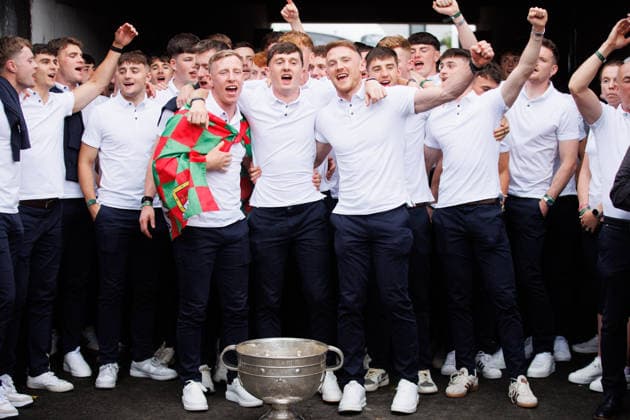 2026 GAA All-Ireland Senior Football Champions Mayo Homecoming, Castlebar, Mayo 27 7 2026 The Mayo team celebrate The Mayo team celebrate 27 7 2026  Copyright: xx ISS_5760