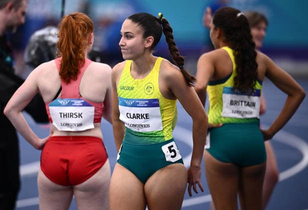 COM26 ATHLETICS, Australian Rhiannon Clarke following the 100m T38 Final during the Glasgow 2026 Commonwealth Games at Scotstoun Stadium in Glasgow, Scotland, Monday, July 27, 2026. ( NO ARCHIVING, EDITORIAL USE ONLY Glasgow United Kingdom  Copyright: xJOELxCARRETTx 20260728196667392209
