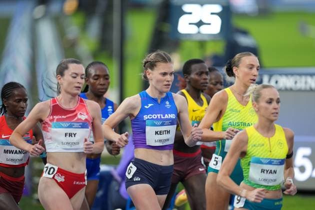 Megan Keith of Scotland runs in the Women s 10,000m Final. Glasgow 2026 Commonwealth Games, Day Five, Glasgow, Scotland, UK - 27 Jul 2026Glasgow Scotland United Kingdom  Copyright: xStuartxWallace Shutterstockx 17005519ao