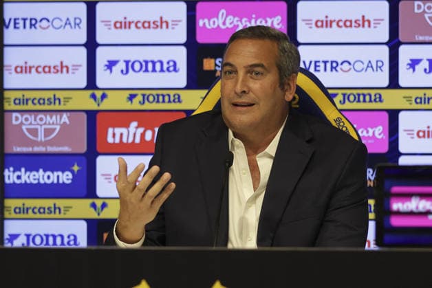 SOCCER - Serie B - Italo Zanzi, President of Hellas Verona FC, press conference, PK, Pressekonferenz Photo by IPA ABACAPRESS.COM87052175 - Italo Zanzi, CEO of Hellas Verona FC, during a press conference held by Italo Zanzi, CEO of Hellas Verona FC, regarding the 2026-27 Serie BKT season. Verona (VR), Italy, on July 11, 2026. Verona Italy  Copyright: xIPAxSport ABACAx