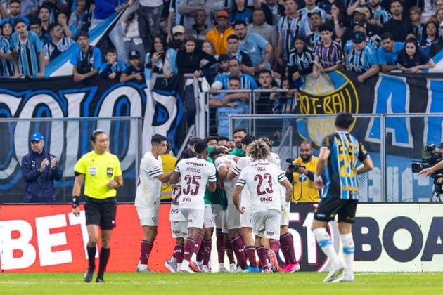 RECORD DATE NOT STATED 26th July 2026, Arena do Gremio Stadium, Porto Alegre, Brazil; Serie A Football; Gremio versus Fluminense; Players of Fluminense celebrates the first goal of his team scored by Hulk RichardxDucker DiaEsportivo