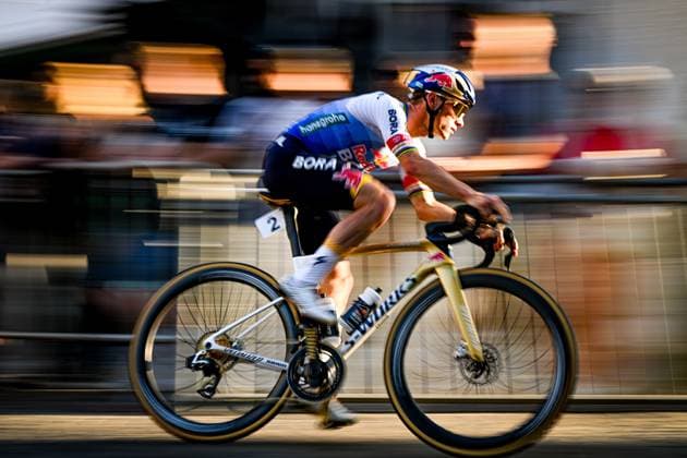 Belgian Remco Evenepoel of Red Bull-BORA-hansgrohe pictured in action during the Natourcriterium Aalst cycling event, Monday 27 July 2026 in Aalst. The traditional criteriums are local showcases for which mainly cyclists who rode the Tour de France are invited. ELIASxROM  x182191687x