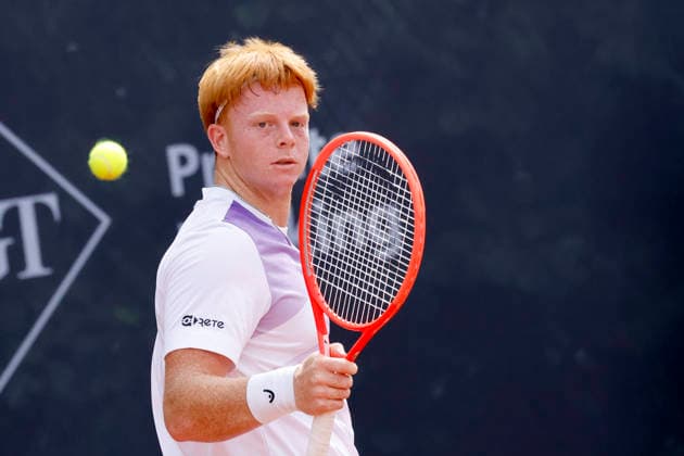 Tennisspieler Jamie Mackenzie (GER) - Spitzname The Red Rocket - im Sechzehntelfinale bei den Bonn Open 2026 (auch: ATP, Tennis Herren Challenger Bonn). Die Bonn Open sind Teil der ATP Challenger Tour und werden im Freien auf Sand ausgetragen. Bonn, 27.07.2026 NRW Deutschland *** Tennis player Jamie Mackenzie (GER), nicknamed The Red Rocket, advances to the round of 32 at the 2026 Bonn Open, also known as the ATP Challenger Bonn. The Bonn Open is part of the ATP Challenger Tour and is played outdoors on clay. Bonn, July 27, 2026, North Rhine-Westphalia, Germany Copyright: xChristophxHardtx