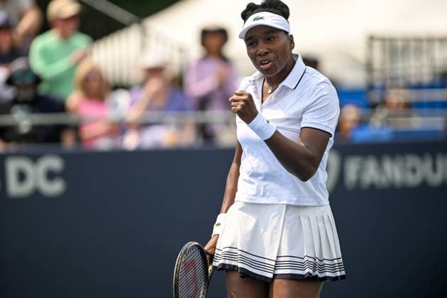 July 27, 2026, Washington, D.C, U.S: VENUS WILLIAMS celebrates hitting a winner in her doubles match with DIANA SHNAIDER at the Rock Creek Tennis Center. Washington U.S - ZUMAg196 20260727_zap_g196_023 Copyright: xKylexGustafsonx
