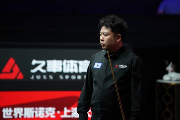 SHANGHAI, CHINA - JULY 28: Zhang Anda of China reacts in the first round match against Jack Lisowski of England on day 2 of the Shanghai Masters 2026 at Luwan Gymnasium on July 28, 2026 in Shanghai, China.  Copyright: xTaixChengzhex 111656812476