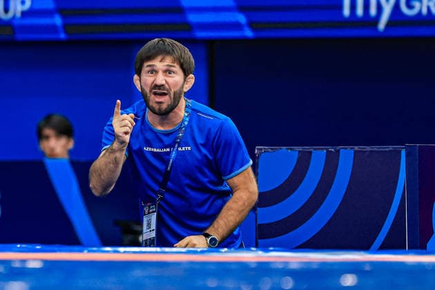 U17, U 17 Wrestling World Championships Coach Of Azerbaijan *** Coach of Azerbaijan at the U17 Wrestling World Championships Copyright: xUnitedxWorldxWrestlingx xAmirrezx UWW-U17-WC-BAKU-2026