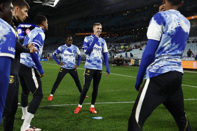 SOCCER CHELSEA WANDERERS, Chelsea players warm up ahead of the Sydney Super Cup match between Chelsea FC and the Western Sydney Wanderers FC at Accor Stadium in Sydney, Tuesday, July 28, 2026. ( NO ARCHIVING, EDITORIAL USE ONLY SYDNEY NEW SOUTH WALES AUSTRALIA  Copyright: xMARKxEVANSx 20260728169237905503