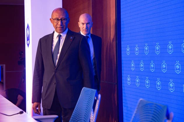 FOOTBALL : Presentation du nouveau selectionneur de l™Equipe de France de football - 28 07 2026 Philippe Diallo ZinÃ dine Zidane ParisFrance  Copyright: xBaptistexAutissierx