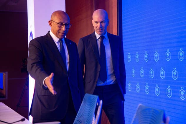 FOOTBALL : Presentation du nouveau selectionneur de l™Equipe de France de football - 28 07 2026 Philippe Diallo ZinÃ dine Zidane ParisFrance  Copyright: xBaptistexAutissierx