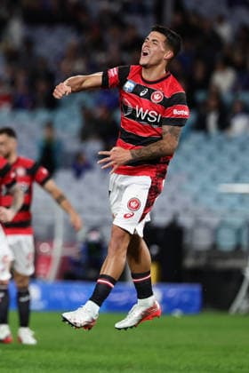 Aydan Hammond of Western Sydney Wanderers scores a goal and celebrates during the match between Chelsea F.C. and Western Sydney Wanderers, Sydney Super Cup friendly at Accor Stadium, Sydney on 28 July 2026. Copyright: xPeterxDovganx 45290158