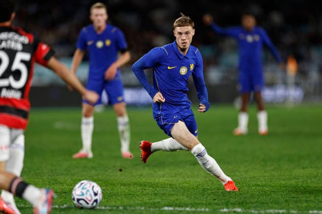 SOCCER CHELSEA WANDERERS, Cole Palmer of Chelsea competes for the ball during of the Sydney Super Cup match between Chelsea FC and the Western Sydney Wanderers FC at Accor Stadium in Sydney, Tuesday, July 28, 2026. ( NO ARCHIVING, EDITORIAL USE ONLY SYDNEY NEW SOUTH WALES AUSTRALIA  Copyright: xMARKxEVANSx 20260728148958012911