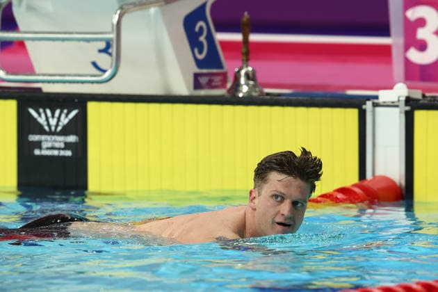 July 27, 2026, Glasgow, Scotland, Great Britain: SAM WILLIAMSON of Australia reacts to his win in the Swimming Men s 50m Breaststroke Final of the Commonwealth Games Glasgow 2026 at the Tollcross International Swimming Centre in Glasgow, Scotland. Commowealth Games 2026: Swimming  - ZUMAc179 20260727_zep_c179_352 Copyright: xMickaelxChavetx