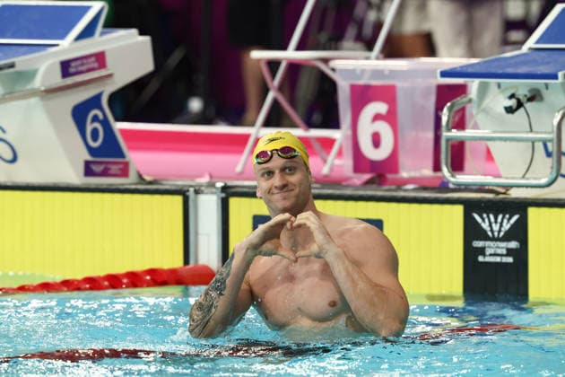 July 27, 2026, Glasgow, Scotland, Great Britain: SAM WILLIAMSON of Australia celebrates his win in the Swimming Men s 50m Breaststroke Final of the Commonwealth Games Glasgow 2026 at the Tollcross International Swimming Centre in Glasgow, Scotland. Glasgow Great Britain - ZUMAc179 20260727_zep_c179_356 Copyright: xMickaelxChavetx