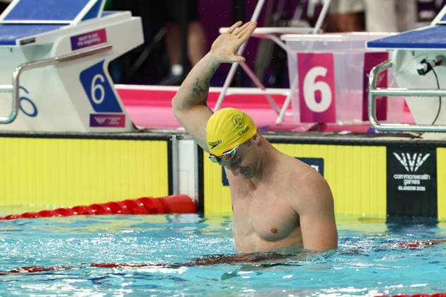July 27, 2026, Glasgow, Scotland, Great Britain: SAM WILLIAMSON of Australia celebrates his win in the Swimming Men s 50m Breaststroke Final of the Commonwealth Games Glasgow 2026 at the Tollcross International Swimming Centre in Glasgow, Scotland. Glasgow Great Britain - ZUMAc179 20260727_zep_c179_361 Copyright: xMickaelxChavetx