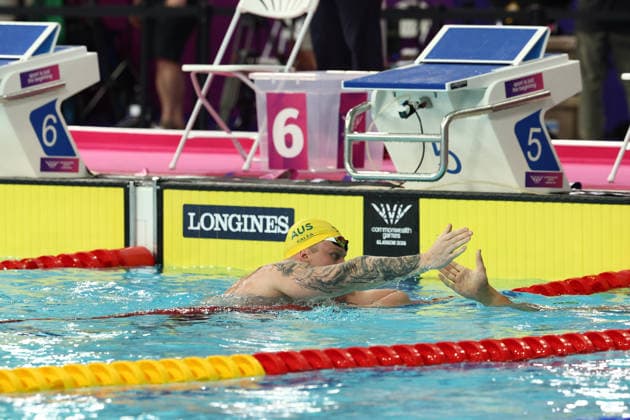 July 27, 2026, Glasgow, Scotland, Great Britain: SAM WILLIAMSON of Australia reacts to his win the Swimming Men s 50m Breaststroke Final of the Commonwealth Games Glasgow 2026 at the Tollcross International Swimming Centre in Glasgow, Scotland. Commowealth Games 2026: Swimming  - ZUMAc179 20260727_zep_c179_366 Copyright: xMickaelxChavetx