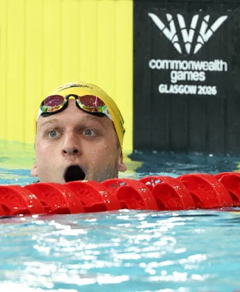 July 27, 2026, Glasgow, Scotland, Great Britain: SAM WILLIAMSON of Australia reacts to his win the Swimming Men s 50m Breaststroke Final of the Commonwealth Games Glasgow 2026 at the Tollcross International Swimming Centre in Glasgow, Scotland. Glasgow Great Britain - ZUMAc179 20260727_zep_c179_368 Copyright: xMickaelxChavetx