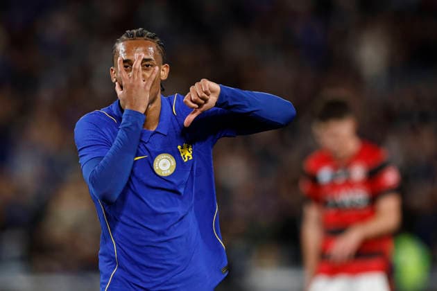 SOCCER CHELSEA WANDERERS, Joao Pedro of Chelsea celebrates scoring a goal during of the Sydney Super Cup match between Chelsea FC and the Western Sydney Wanderers FC at Accor Stadium in Sydney, Tuesday, July 28, 2026. ( NO ARCHIVING, EDITORIAL USE ONLY SYDNEY NEW SOUTH WALES AUSTRALIA  Copyright: xMARKxEVANSx 20260728133254056475