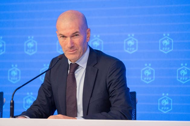 press conference, PK, Pressekonferenz to present Zinedine Zidane as the new coach of France Football national team, Nationalteam - Paris AJ Former French international football player Zinedine Zidane during a press conference to present him as the new head coach of France national football team at the French Football Federation headquarters (FFF) in Paris, France on July 28, 2026. The former France playmaker, who won the 1998 World Cup and the 2000 European Championship, EM, Europameisterschaft as a player, has been appointed head coach of the French national team, succeeding Didier Deschamps, the French Football Federation (FFF) announced. Zidane takes over from his former teammate Deschamps, who had been in charge since 2012; Deschamps tenure ended with a fourth-place finish at the 2026 World Cup, following a title win in 2018 and a final appearance in 2022. Photo by Alexis Jumeau ABACAPRESS.COM Paris France  Copyright: xJumeauxAlexis ABACAx