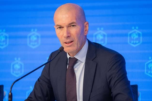 press conference, PK, Pressekonferenz to present Zinedine Zidane as the new coach of France Football national team, Nationalteam - Paris AJ Former French international football player Zinedine Zidane during a press conference to present him as the new head coach of France national football team at the French Football Federation headquarters (FFF) in Paris, France on July 28, 2026. The former France playmaker, who won the 1998 World Cup and the 2000 European Championship, EM, Europameisterschaft as a player, has been appointed head coach of the French national team, succeeding Didier Deschamps, the French Football Federation (FFF) announced. Zidane takes over from his former teammate Deschamps, who had been in charge since 2012; Deschamps tenure ended with a fourth-place finish at the 2026 World Cup, following a title win in 2018 and a final appearance in 2022. Photo by Alexis Jumeau ABACAPRESS.COM Paris France  Copyright: xJumeauxAlexis ABACAx