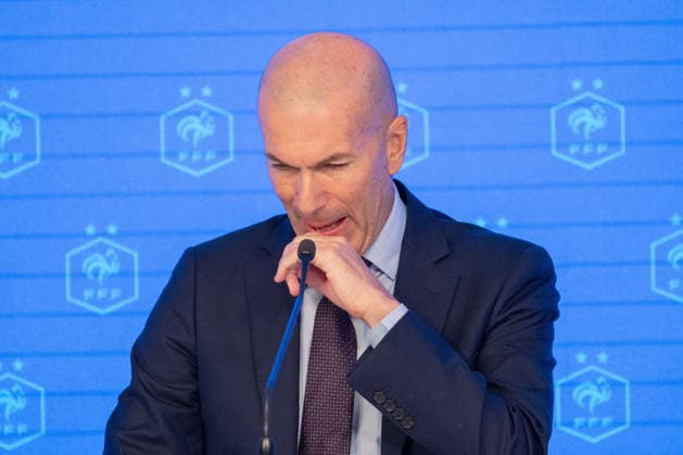 press conference, PK, Pressekonferenz to present Zinedine Zidane as the new coach of France Football national team, Nationalteam - Paris AJ Former French international football player Zinedine Zidane during a press conference to present him as the new head coach of France national football team at the French Football Federation headquarters (FFF) in Paris, France on July 28, 2026. The former France playmaker, who won the 1998 World Cup and the 2000 European Championship, EM, Europameisterschaft as a player, has been appointed head coach of the French national team, succeeding Didier Deschamps, the French Football Federation (FFF) announced. Zidane takes over from his former teammate Deschamps, who had been in charge since 2012; Deschamps tenure ended with a fourth-place finish at the 2026 World Cup, following a title win in 2018 and a final appearance in 2022. Photo by Alexis Jumeau ABACAPRESS.COM Paris France  Copyright: xJumeauxAlexis ABACAx