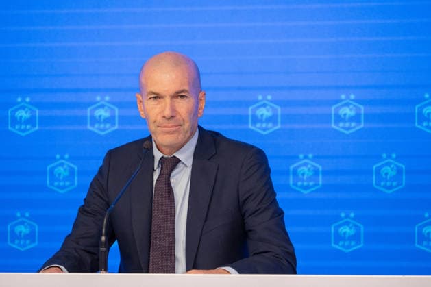 press conference, PK, Pressekonferenz to present Zinedine Zidane as the new coach of France Football national team, Nationalteam - Paris AJ Former French international football player Zinedine Zidane during a press conference to present him as the new head coach of France national football team at the French Football Federation headquarters (FFF) in Paris, France on July 28, 2026. The former France playmaker, who won the 1998 World Cup and the 2000 European Championship, EM, Europameisterschaft as a player, has been appointed head coach of the French national team, succeeding Didier Deschamps, the French Football Federation (FFF) announced. Zidane takes over from his former teammate Deschamps, who had been in charge since 2012; Deschamps tenure ended with a fourth-place finish at the 2026 World Cup, following a title win in 2018 and a final appearance in 2022. Photo by Alexis Jumeau ABACAPRESS.COM Paris France  Copyright: xJumeauxAlexis ABACAx