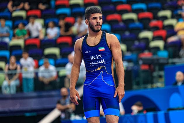 U17, U 17 Wrestling World Championships 60kg GR - Amirreza Saeid Tahmasbpourmarzouni (IRI) *** U17 Wrestling World Championships, 60 kg Greco-Roman: Amirreza Saeid Tahmasbpourmarzouni (IRI) Copyright: xUnitedxWorldxWrestlingx xAmirrezx UWW-U17-WC-BAKU-2026